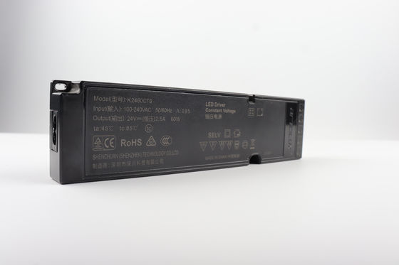 60W 24V Ultra Thin Constant Voltage Power Supply LED Driver per la commutazione